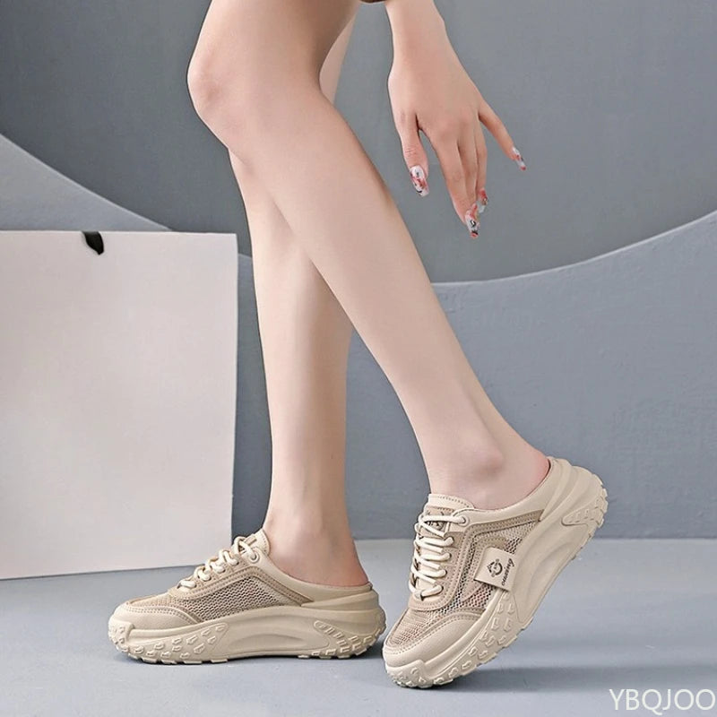 Casual half drag women's shoes summer outdoor sports shoes new breathable mesh simple comfortable versatile cool slippers