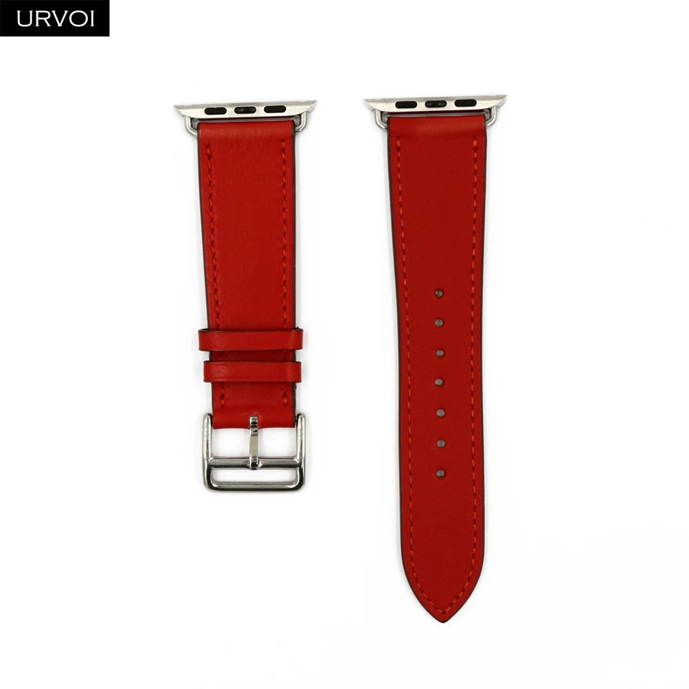 URVOI Leather band for apple watch series 11 10 9 8 7 SE ultra 3 2 single tour for iwatch straps wristband classic design 42mm