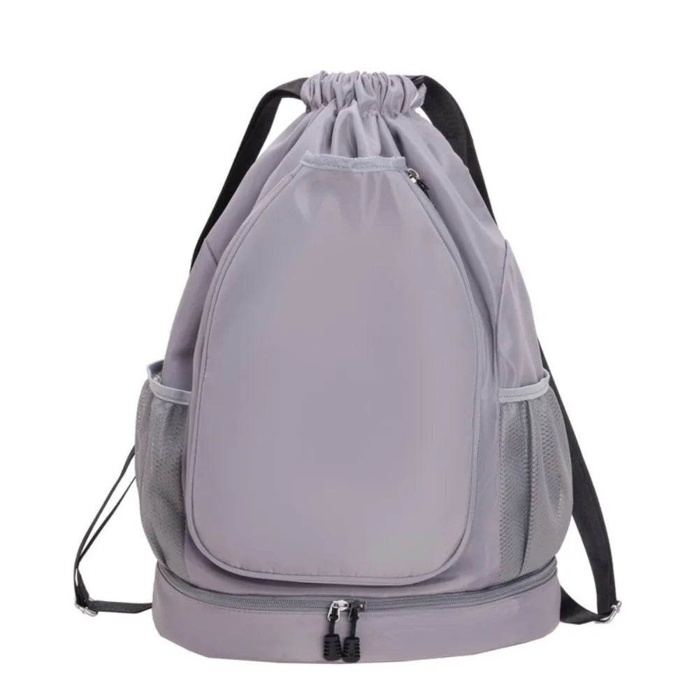 2 Rackets Tennis Racket Backpack with Shoes Pocket Large Capacity Gym Pack Adjustable Strap Drawstring Closure