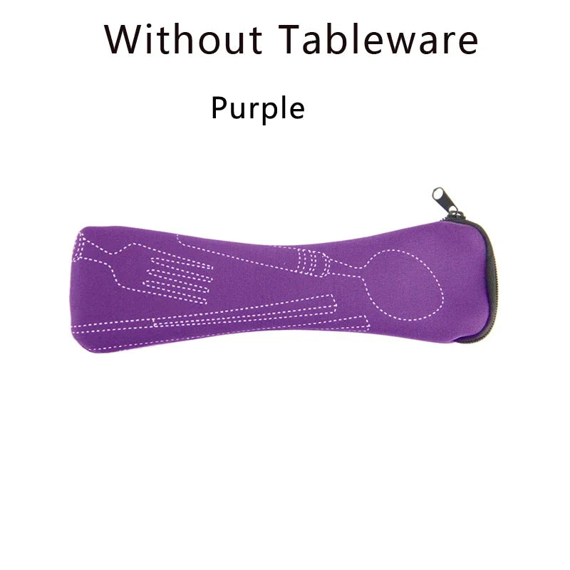 Portable Tableware Bag Cutlery Storage Bag Travel Packaging Storage Box Picnic Fork Spoon Knife Pouch Bag (Without Tableware)