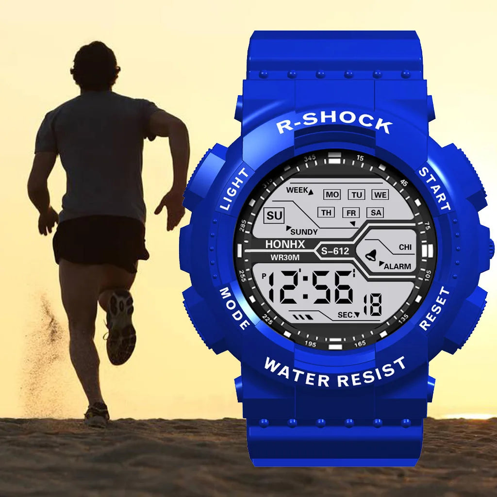 Outdoor Sport Men Watch Multifunction Large Screen LED Electronic Waterproof Luminous Military Digital Wristwatches Reloj Hombre